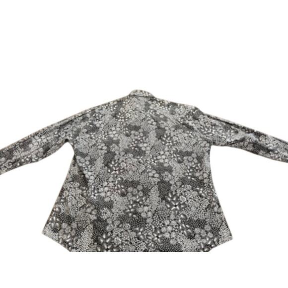 "BERTIGO" Cotton/Spandex Button Down Dress Shirt SZ 3X Blk & Wht Floral Metro - Picture 2 of 11